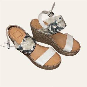 steve madden platform wedges faux snake leather tweed espadrille open toe